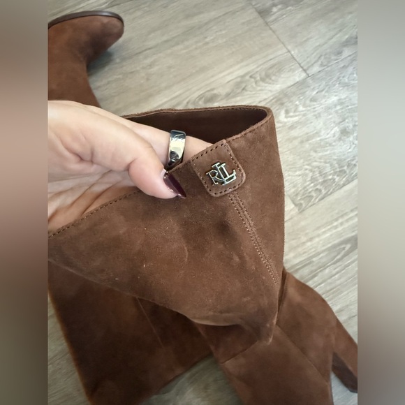 NWOB Lauren Ralph Lauren Artizan Suede Tall Boots - Picture 5 of 8